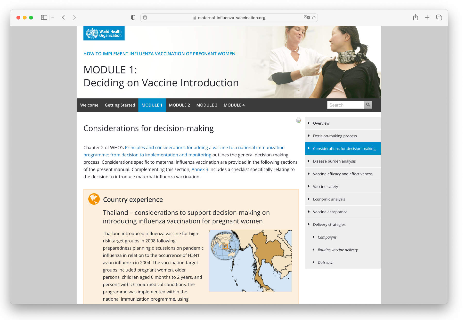 E-learning Course How to implement influenza vaccination of pregnant women Module 1 E-learning Course How to implement influenza vaccination of pregnant women Module 1