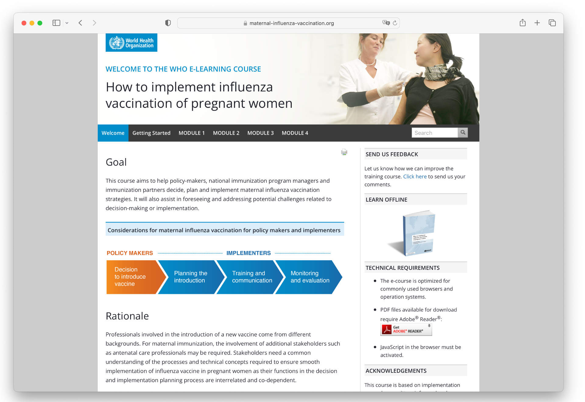 E-learning Course How to implement influenza vaccination of pregnant women Startseite E-learning Course How to implement influenza vaccination of pregnant women Startseite